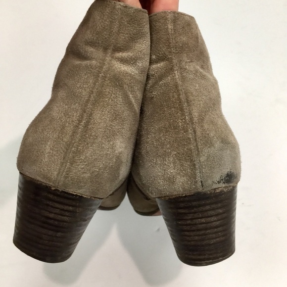 AQUATALIA Suede Tan Taupe Chelsea Side Zip Block Stacked Heel Boots Size 8 - Picture 9 of 14